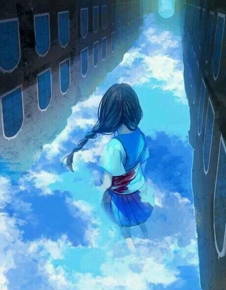 有没有唯美好看的女生背影插画图片?