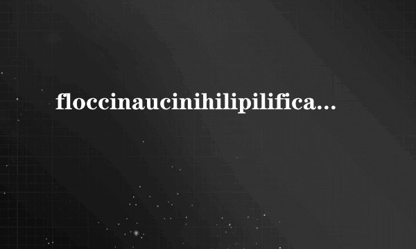 floccinaucinihilipilification