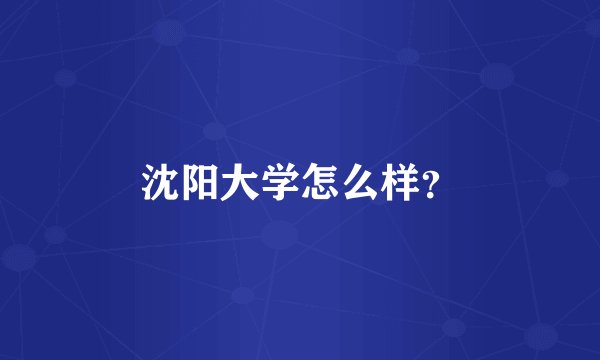 沈阳大学怎么样？