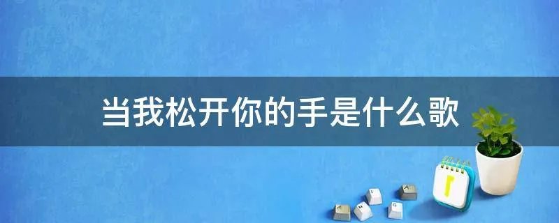 当我松开你的手是什么歌