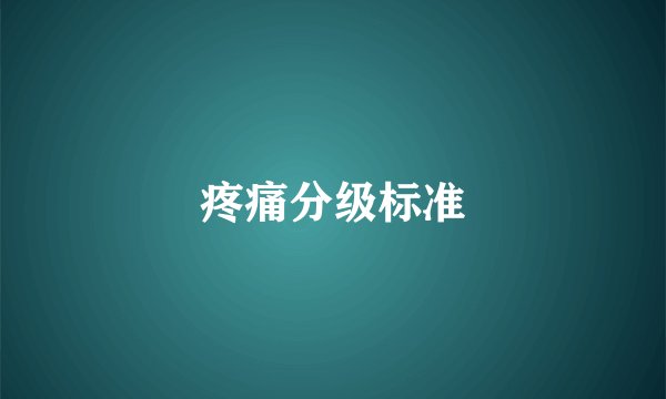 疼痛分级标准