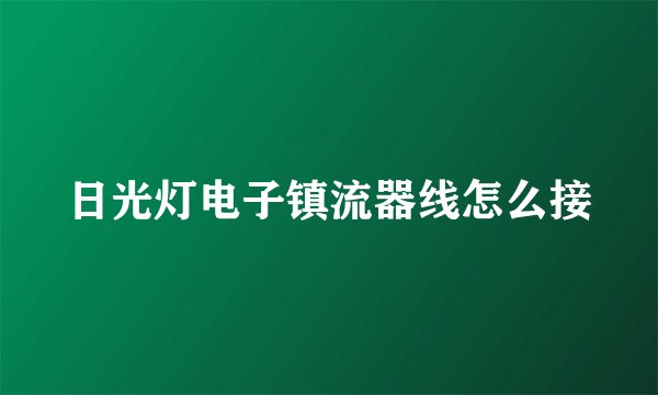日光灯电子镇流器线怎么接