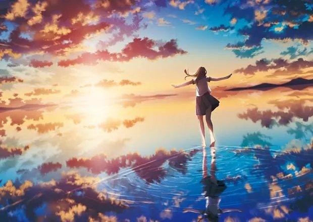 有没有唯美好看的女生背影插画图片?