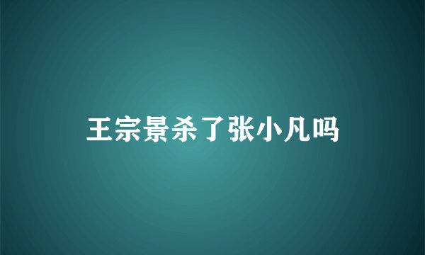 王宗景杀了张小凡吗