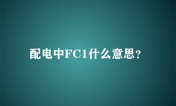 配电中FC1什么意思？
