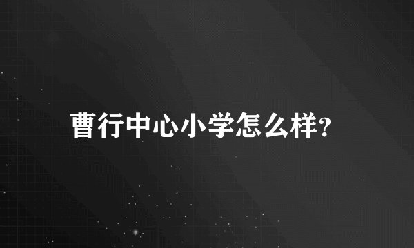 曹行中心小学怎么样？
