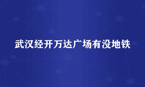 武汉经开万达广场有没地铁