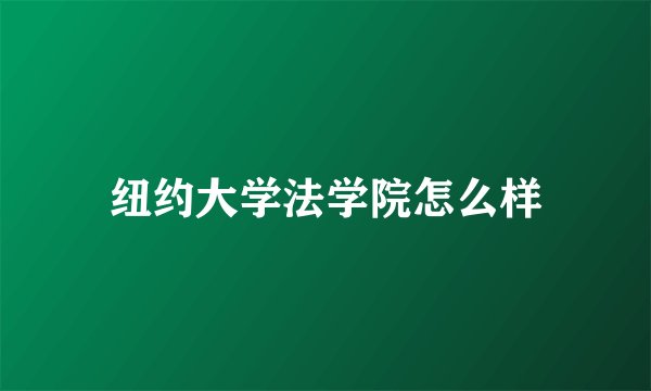 纽约大学法学院怎么样