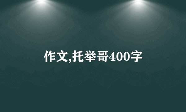 作文,托举哥400字