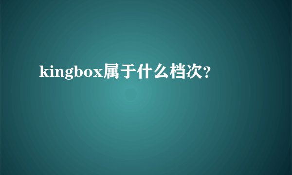 kingbox属于什么档次？