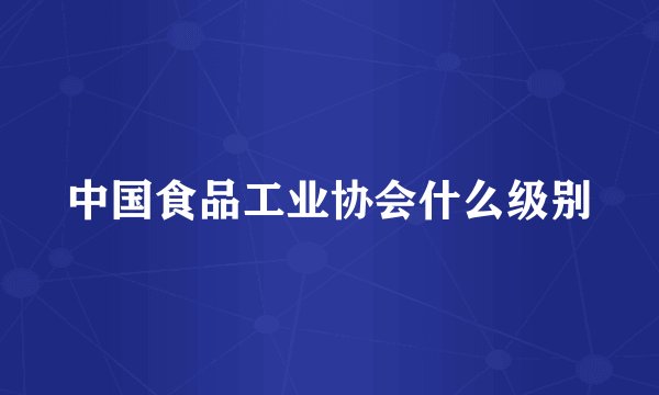 中国食品工业协会什么级别