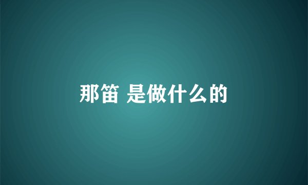 那笛 是做什么的