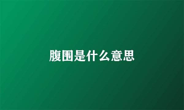 腹围是什么意思