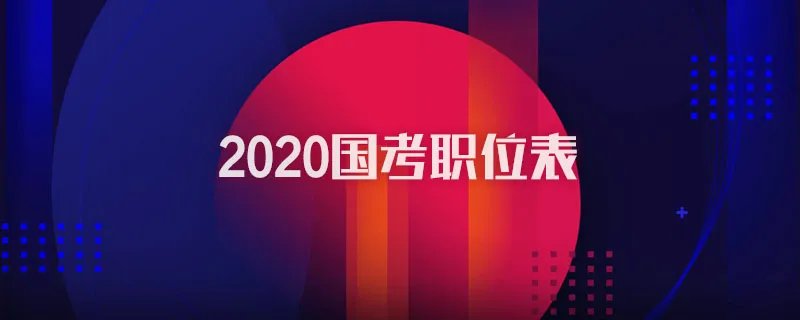 2020国考职位表