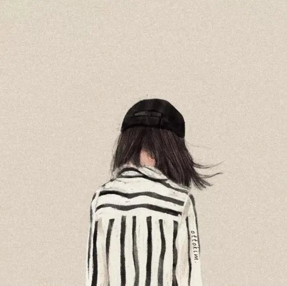 有没有唯美好看的女生背影插画图片?