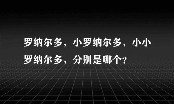 罗纳尔多，小罗纳尔多，小小罗纳尔多，分别是哪个？