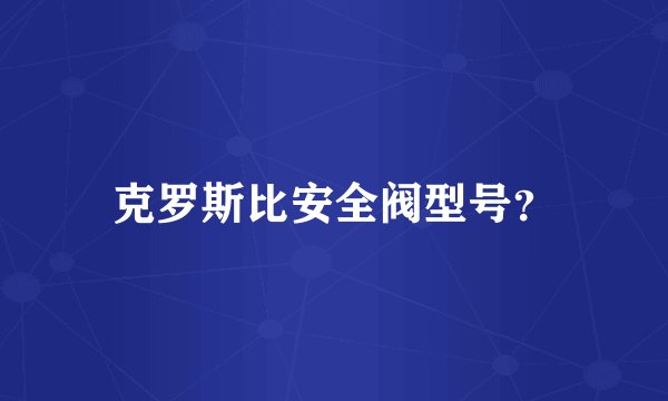 克罗斯比安全阀型号？