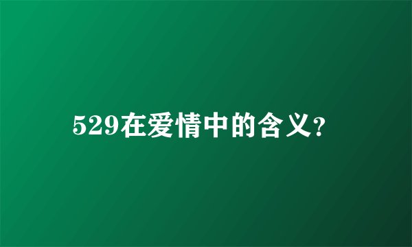 529在爱情中的含义？