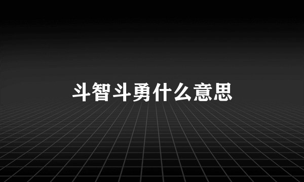 斗智斗勇什么意思