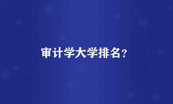 审计学大学排名？