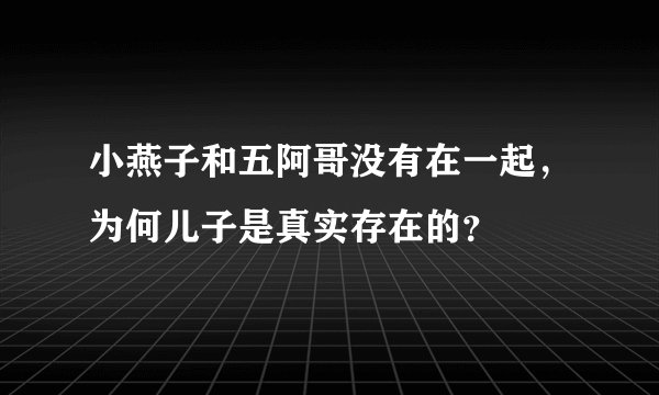 小燕子和五阿哥没有在一起，为何儿子是真实存在的？