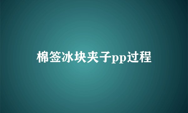 棉签冰块夹子pp过程