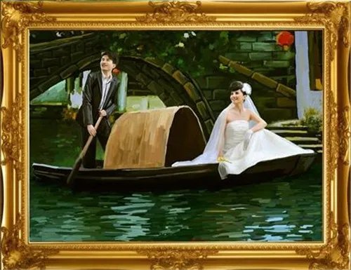 油画婚纱照 怎么挂才能更显幸福