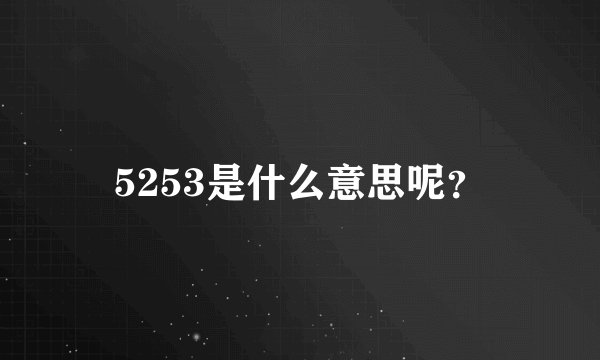 5253是什么意思呢？