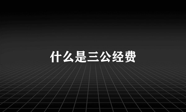 什么是三公经费