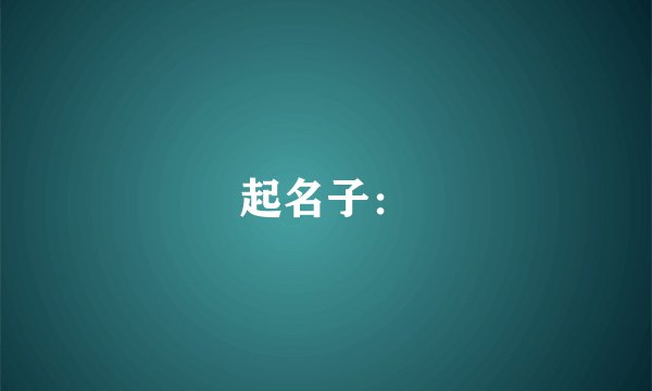 起名子：
