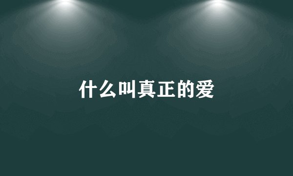 什么叫真正的爱
