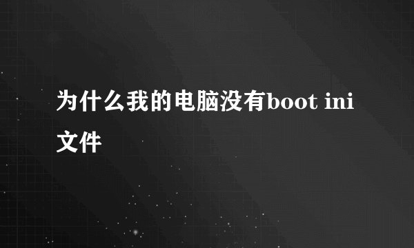 为什么我的电脑没有boot ini文件