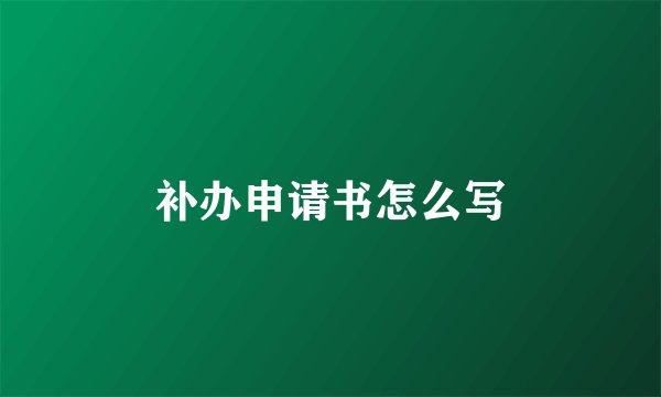 补办申请书怎么写
