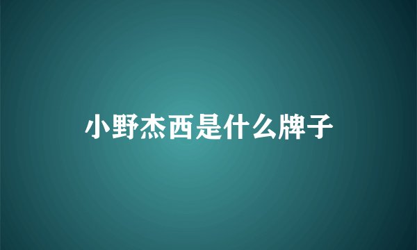小野杰西是什么牌子