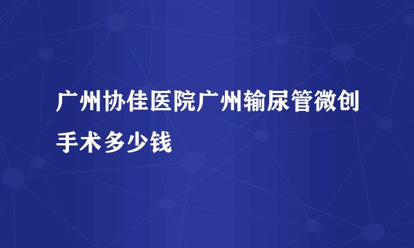 广州协佳医院广州输尿管微创手术多少钱