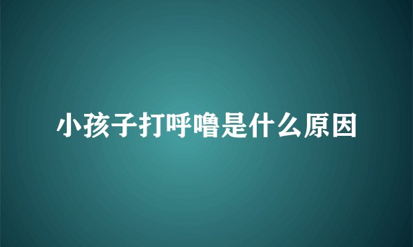小孩子打呼噜是什么原因