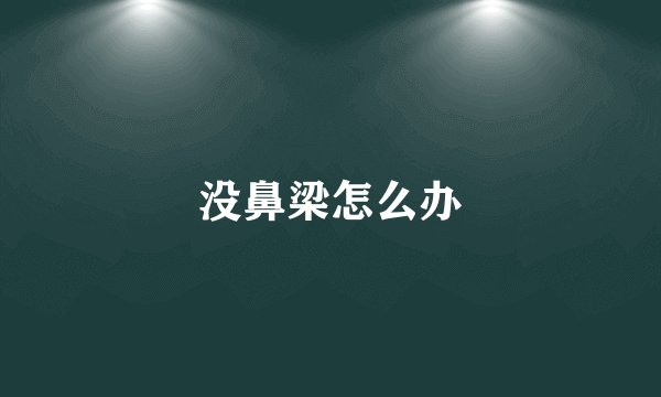 没鼻梁怎么办