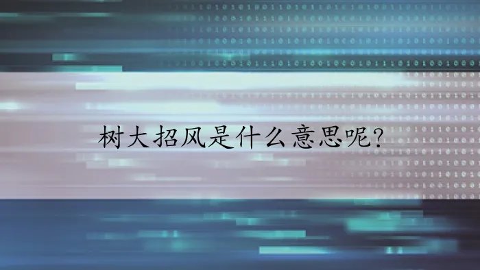 树大招风是什么意思呢？