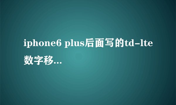 iphone6 plus后面写的td-lte数字移动电话机是什么意思