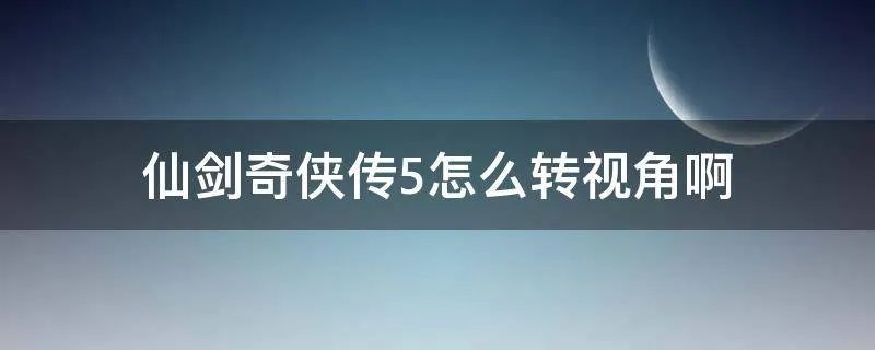 仙剑奇侠传5怎么转视角啊