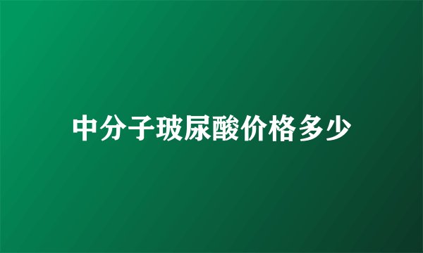 中分子玻尿酸价格多少