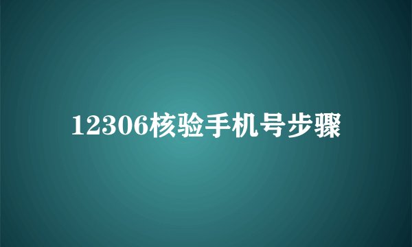 12306核验手机号步骤