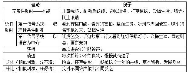 巴甫洛夫经典性条件反射理论