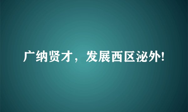 广纳贤才，发展西区泌外!