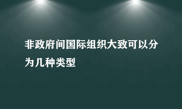 非政府间国际组织大致可以分为几种类型