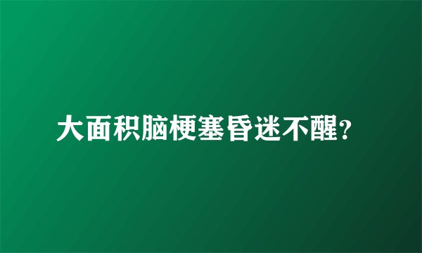 大面积脑梗塞昏迷不醒？