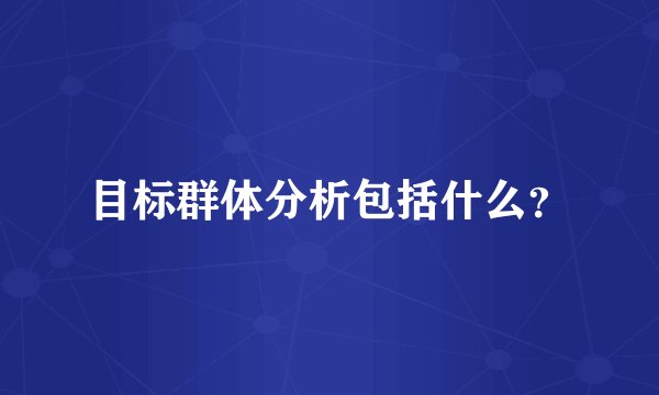 目标群体分析包括什么？