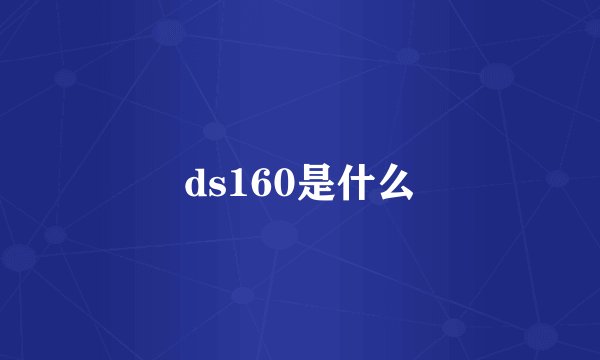 ds160是什么