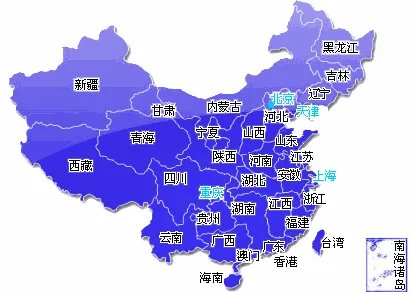 中华人民共和国地图上广州的位置图