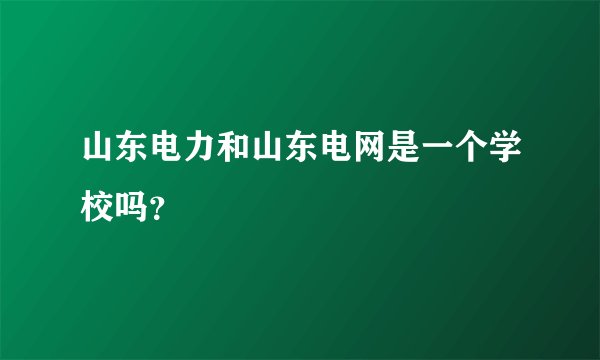 山东电力和山东电网是一个学校吗？